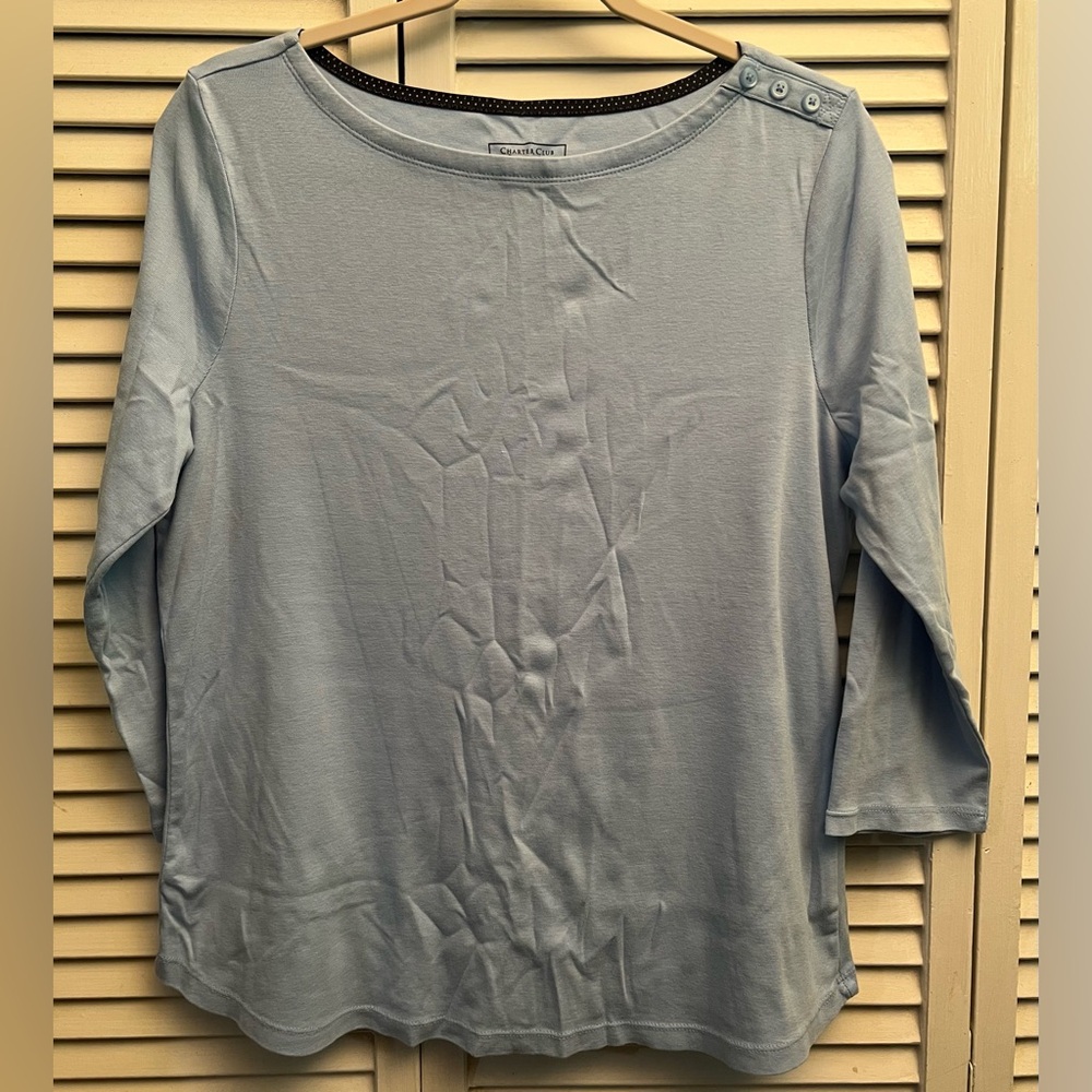 Charter Club Light Blue Pima Cotton Tee